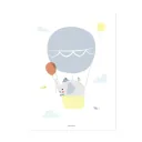 Lilipinso Poster Elefant im Ballon grau gelb