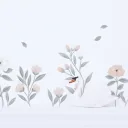 Lilipinso Wandsticker A3 zarte Blumen rosa weiß