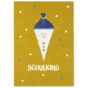 Ava & Yves Postkarte Schultüte gelb