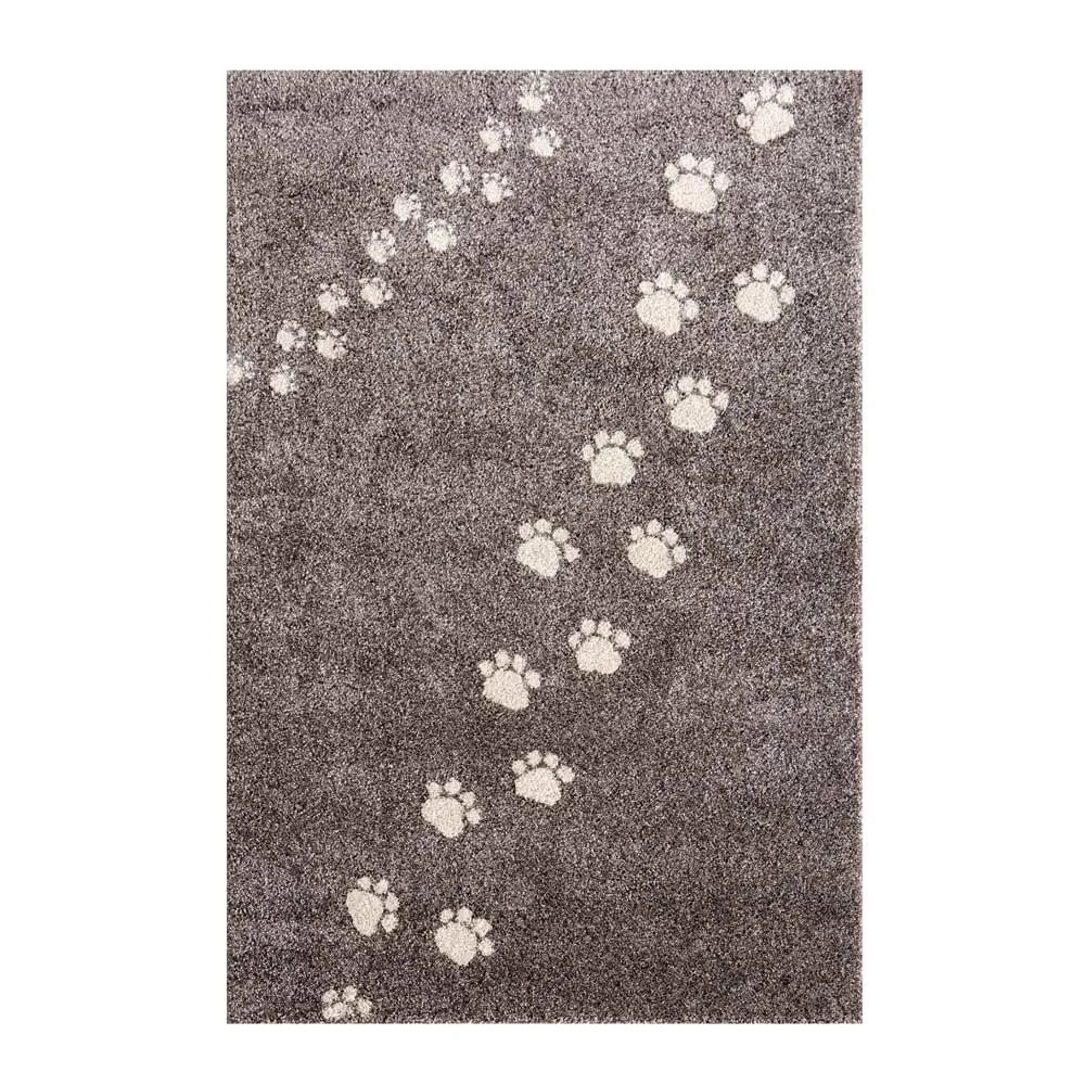 Art for Kids Kinderteppich Bärenspuren grau