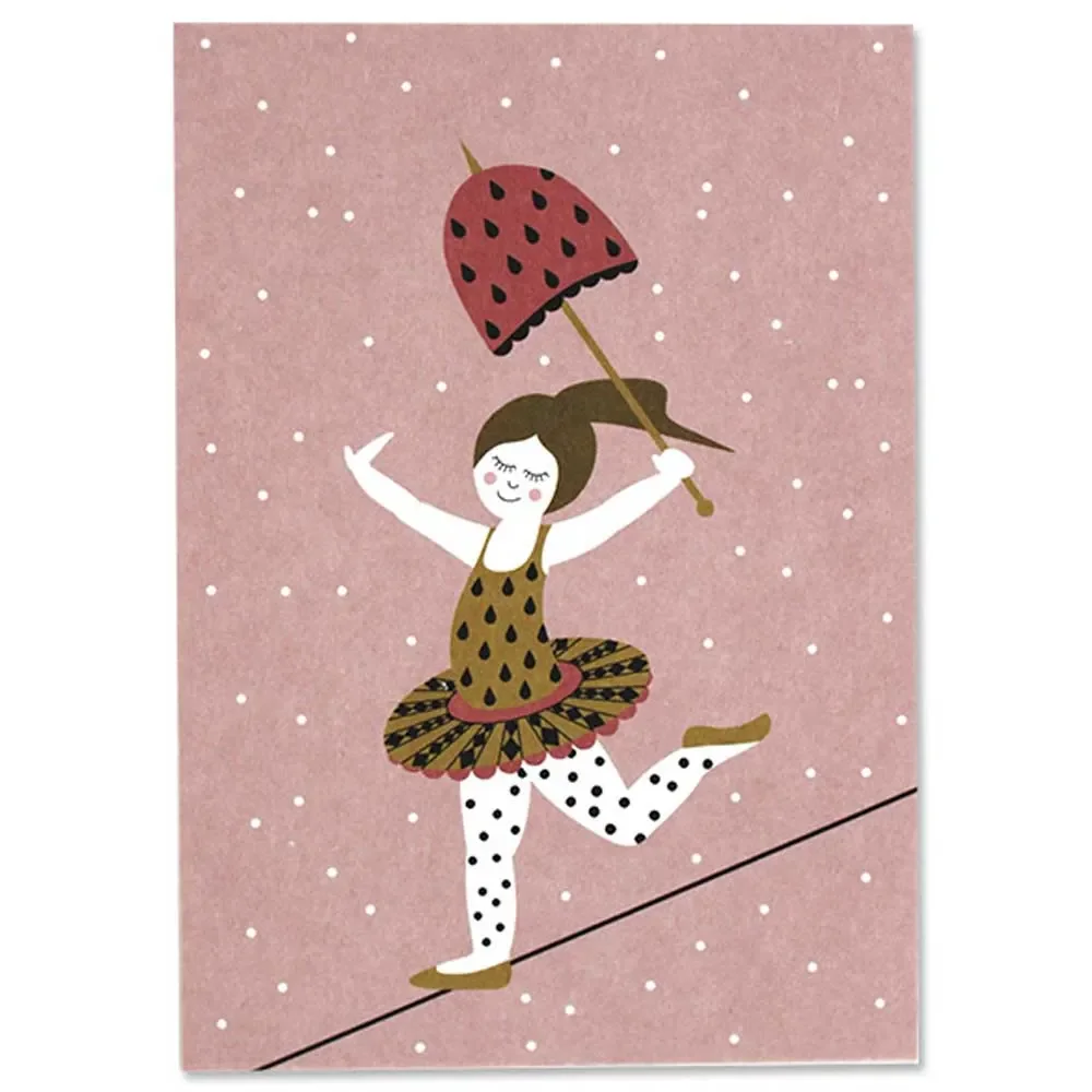 Ava & Yves Postkarte Zirkus Tänzerin