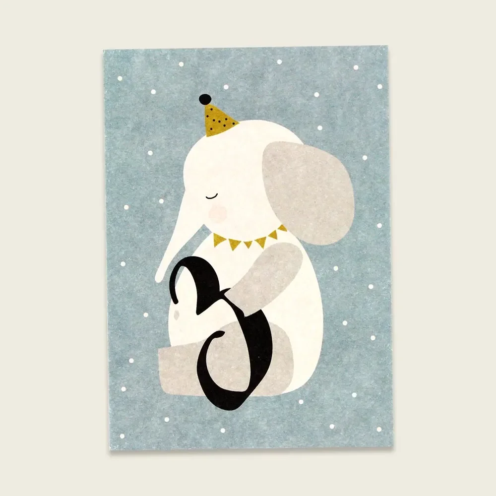 Ava & Yves Postkarte Elefant "3"