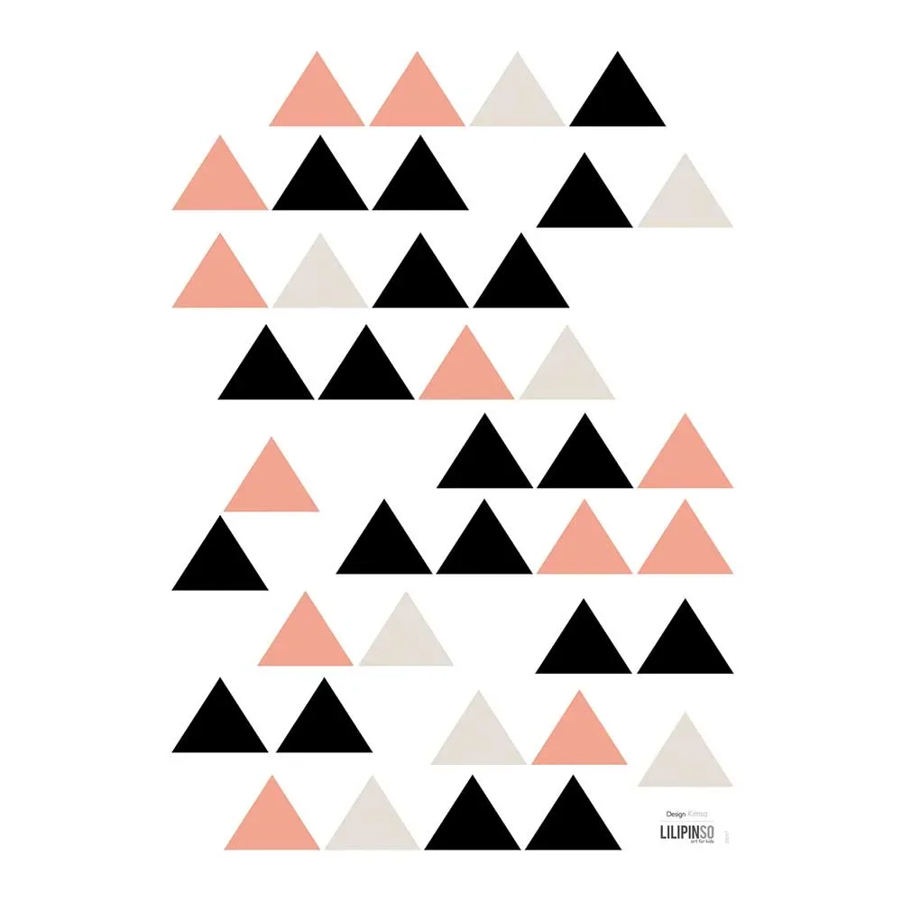 Lilipinso Wandsticker A3 Dreiecke schwarz beige koralle