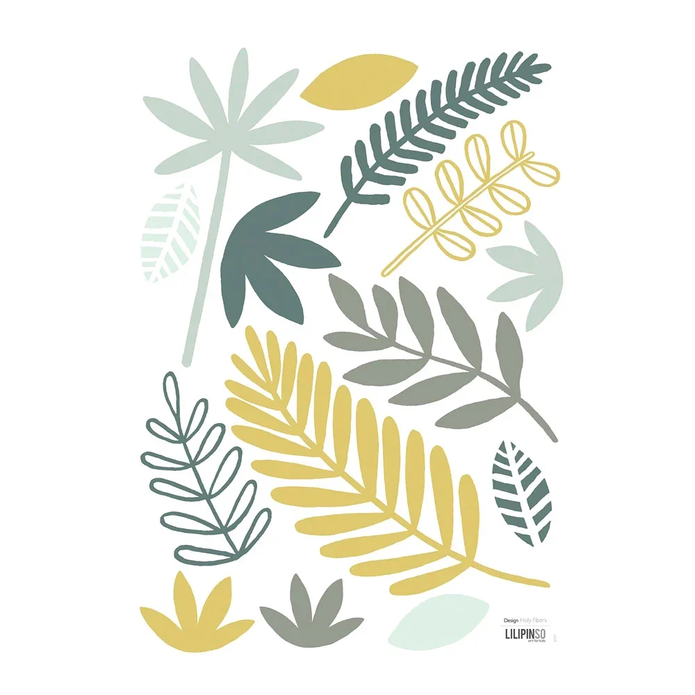 Lilipinso Wandsticker A3 Blättersortiment grün blau