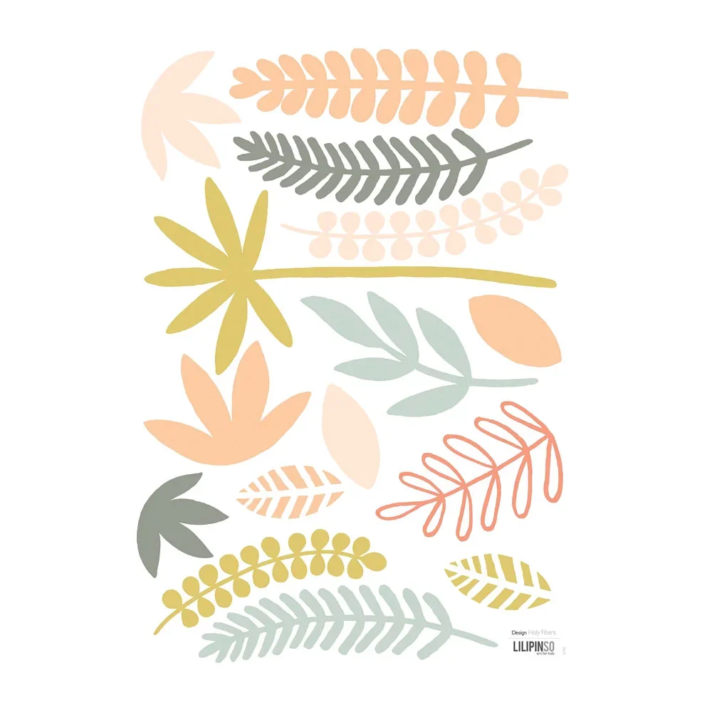 Lilipinso Wandsticker A3 Blättersortiment grün koralle