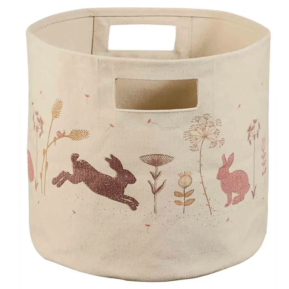 Taftan Aufbewahrungskorb "Hello World" rosa beige