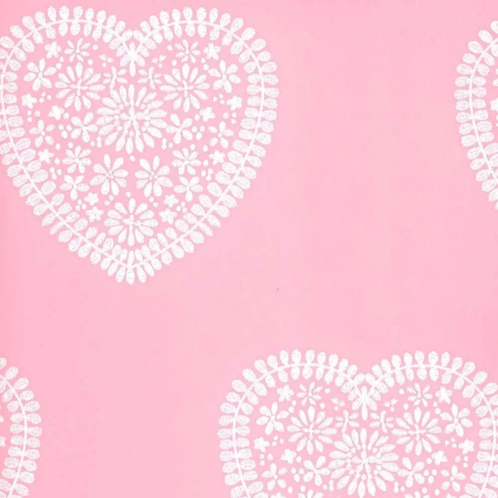 Harlequin all about me Tapete rosa Herzen weiß