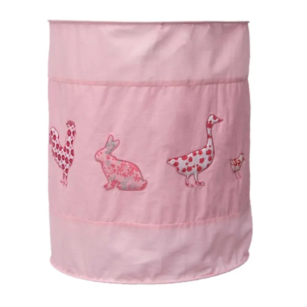 Taftan Lampenschirm geknittert Huhn & Freunde rosa