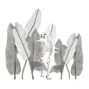 Lilipinso Wandsticker XL Leopard mit Blättern grau