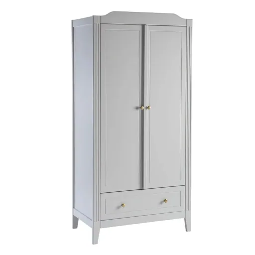 Maison Charlotte Kleiderschrank Opera 2 türig grau