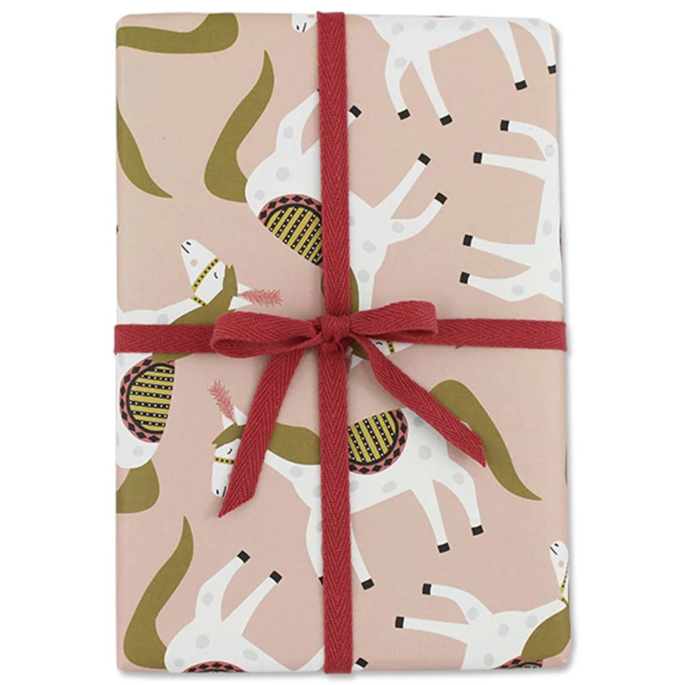 Ava & Yves Geschenkpapier Zirkuspferd rosa
