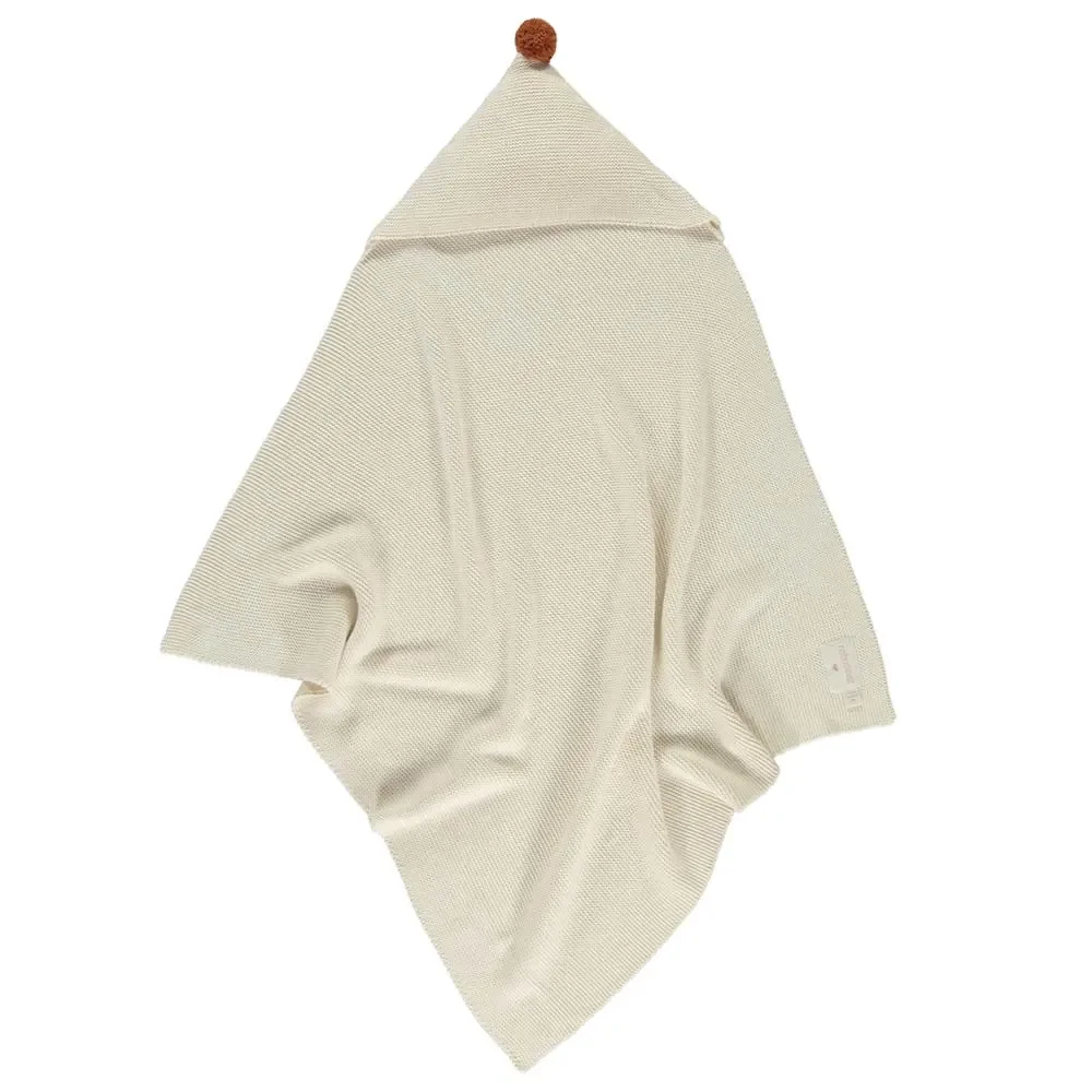 Nobodinoz Strick Baby Kapuzendecke natur