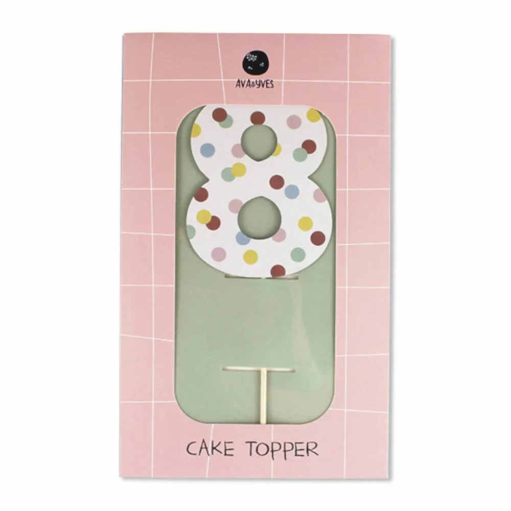 Ava & Yves Cake Topper Zahl "8"