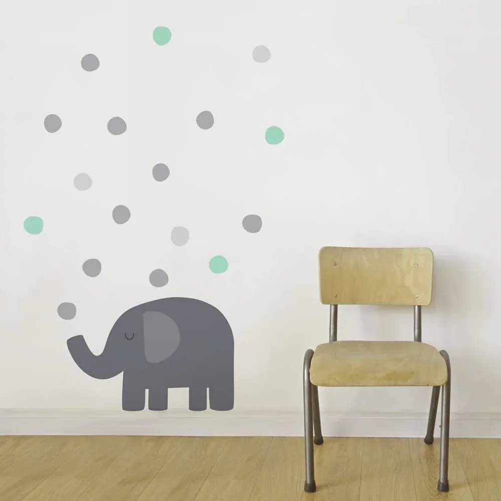 tresxics Wandsticker Elefant & Punkte mint
