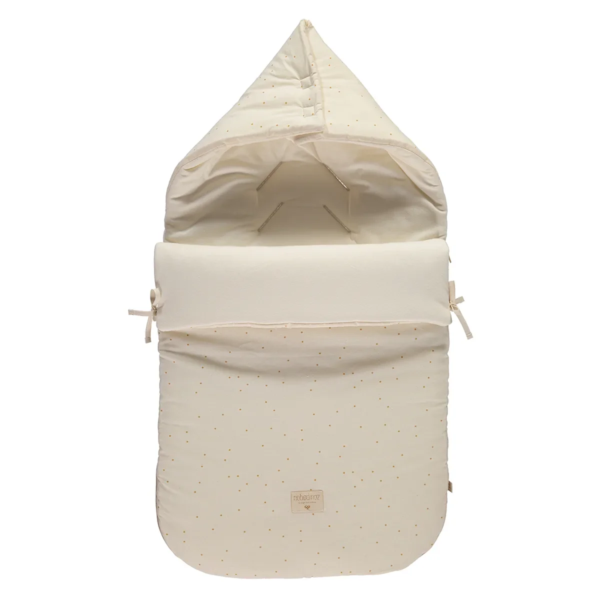 Nobodinoz Kinderwagen Fußsack Punkte Honig