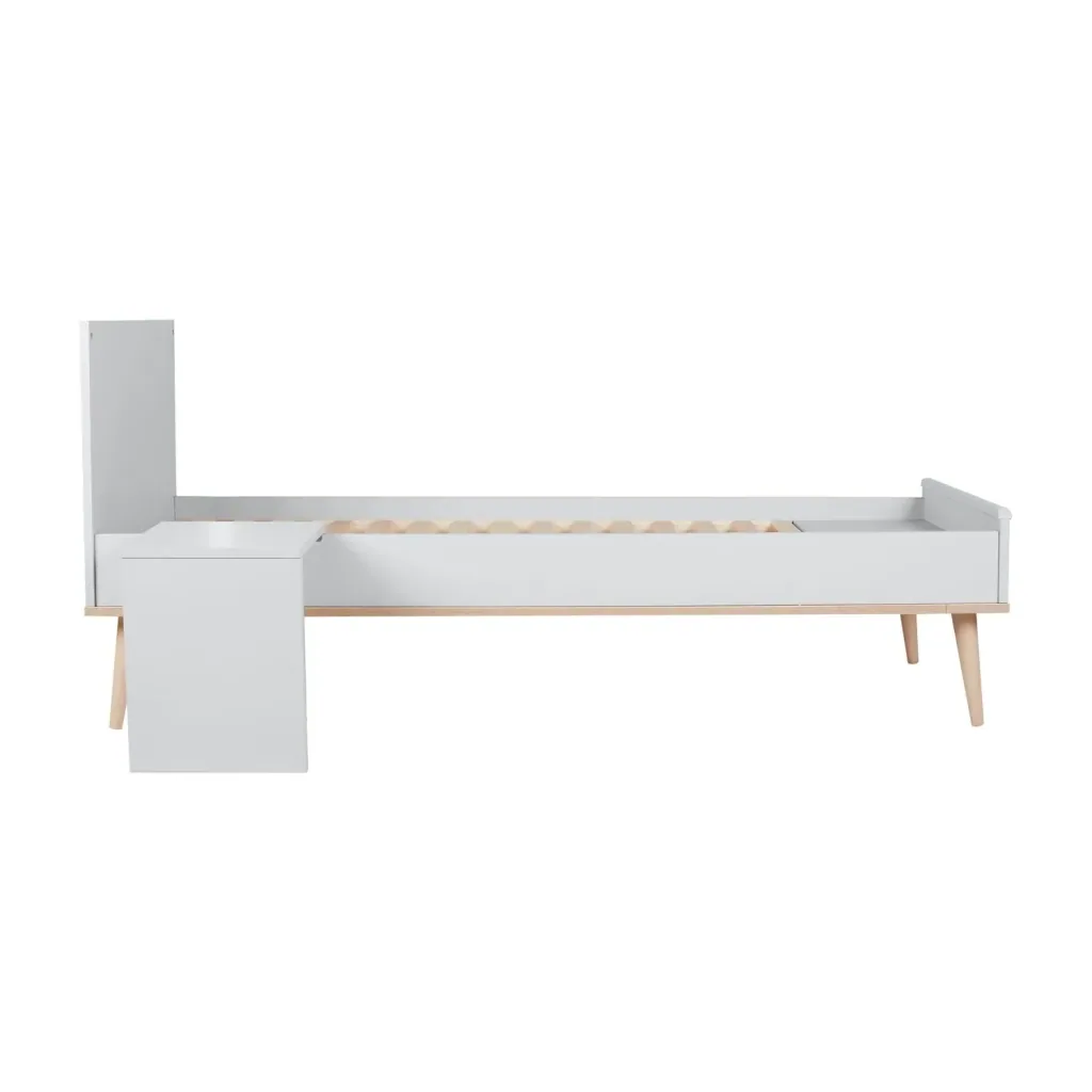 Quax Flow Junior Kit 170x70 cm | Umbauset für Flow Babybett zum Juniorbett | Mit Nachttisch & Bettgitter-Option, Farbe: weiss