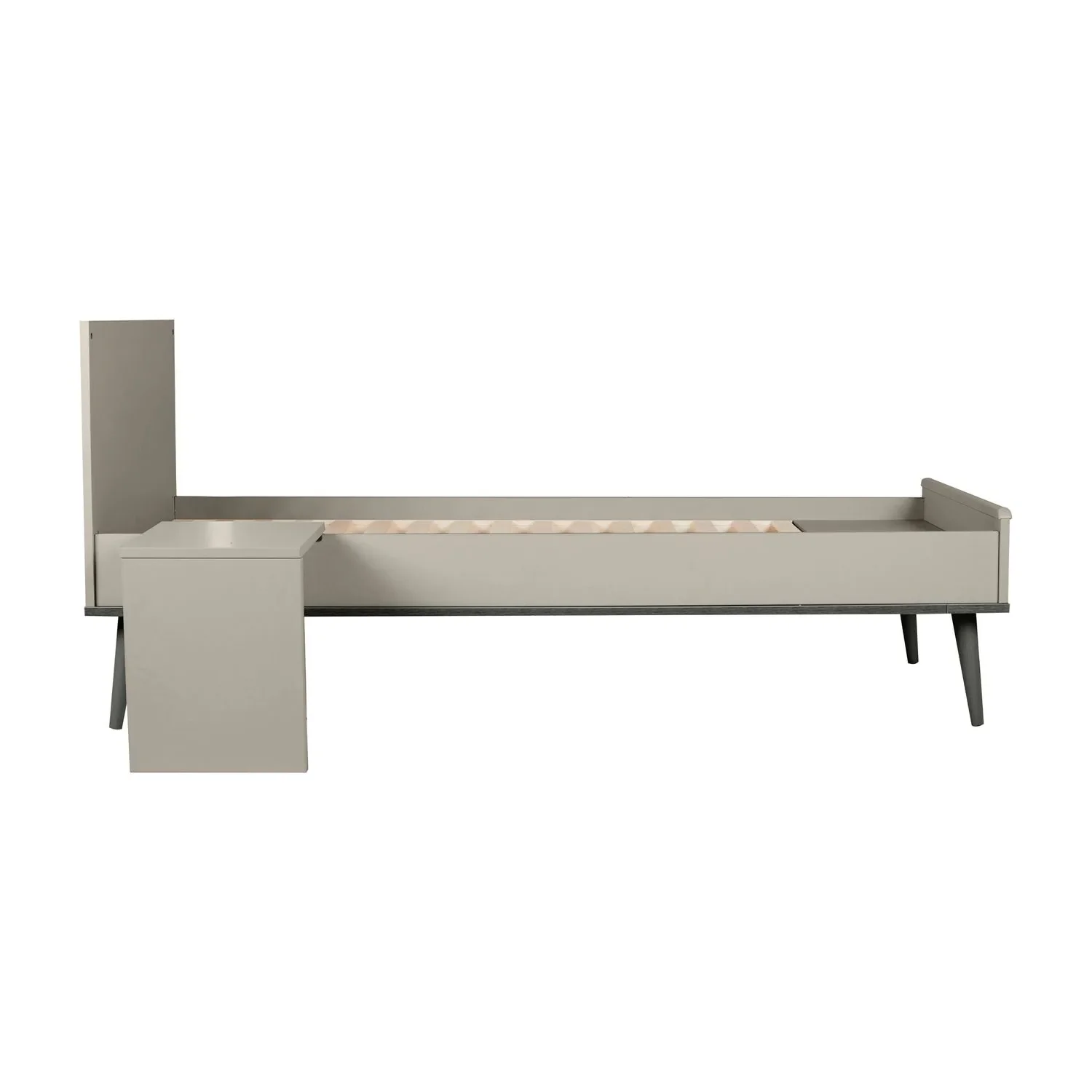 Quax Flow Junior Kit 170x70 cm | Umbauset für Flow Babybett zum Juniorbett | Mit Nachttisch & Bettgitter-Option, Farbe: Stein