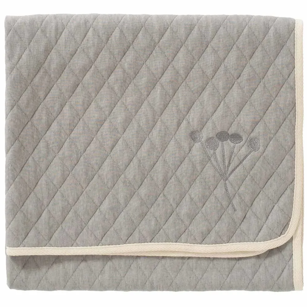 Fresk Decke Nordic gesteppt grau, Größe: 100 x 150 cm