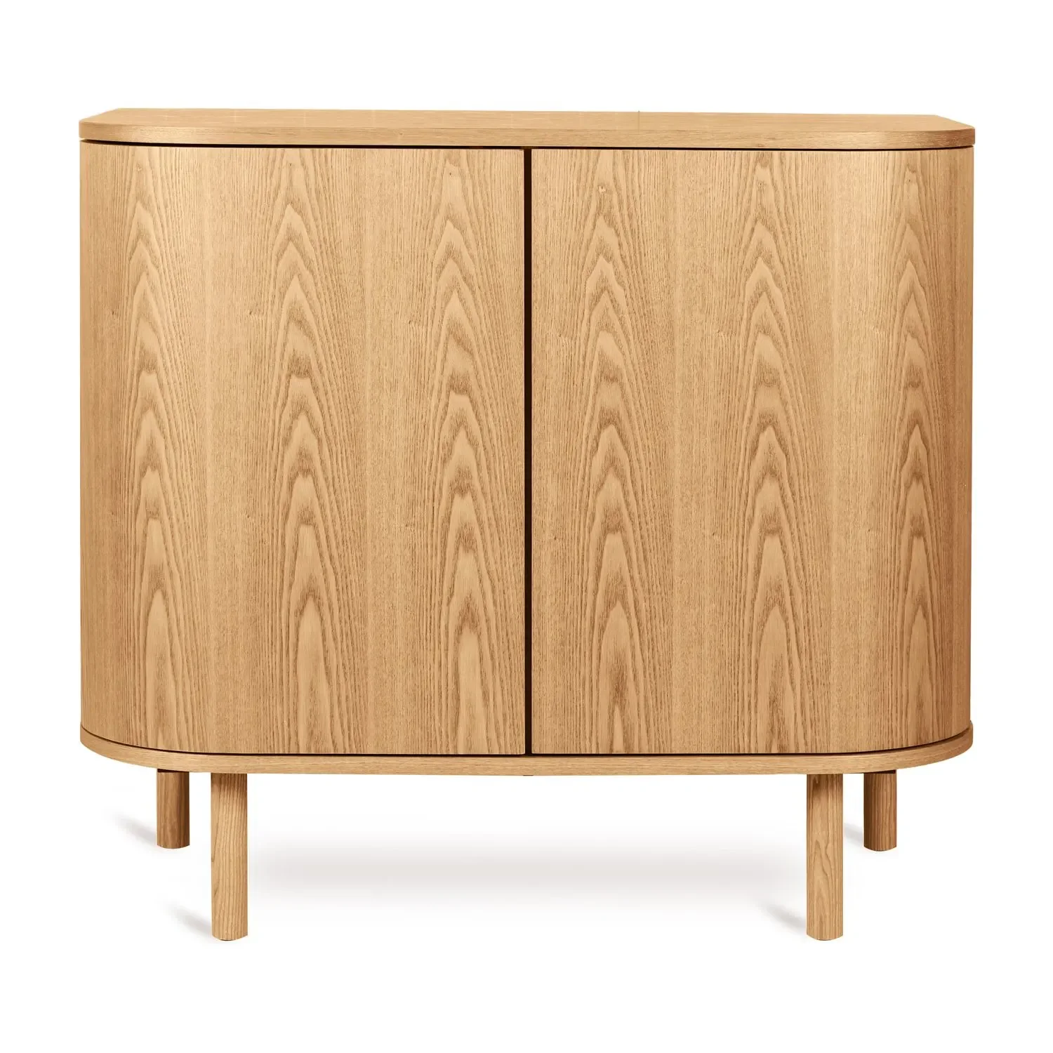 Quax Yume Kommode mit Eschenholzbeinen und MDF-Türen, Schiebesystem und Soft-Close-Funktion, Farbe: Naturasche