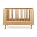 Quax Yume Kinderbett 140 x 70 cm aus Massivholz und MDF, Höhenverstellbar und Umbaubar, Farbe: Naturasche