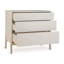 Quax Ashi Kommode | Wickelkommode mit 3 Schubladen & Push-to-Open-System | Modernes Design für Babyzimmer, Farbe: Ton