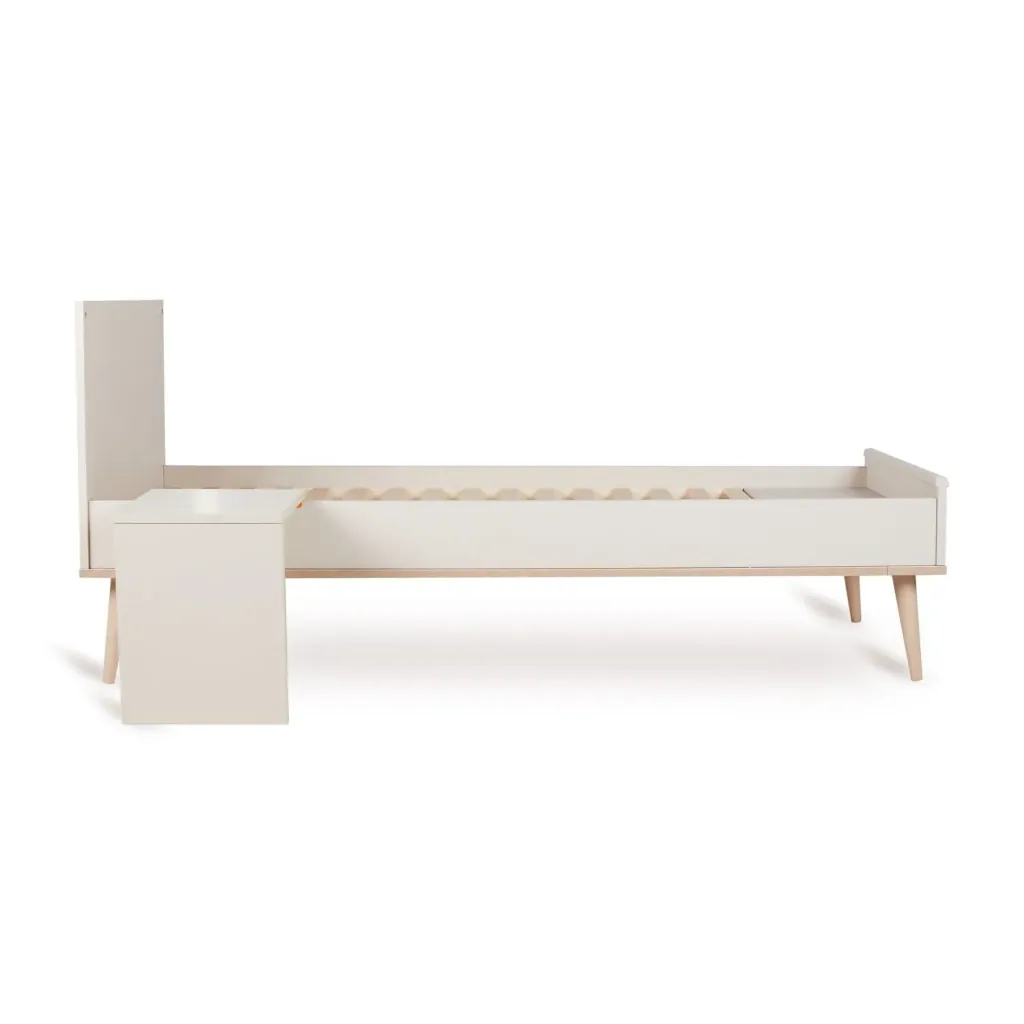 Quax Flow Junior Kit 170x70 cm | Umbauset für Flow Babybett zum Juniorbett | Mit Nachttisch & Bettgitter-Option, Farbe: Ton