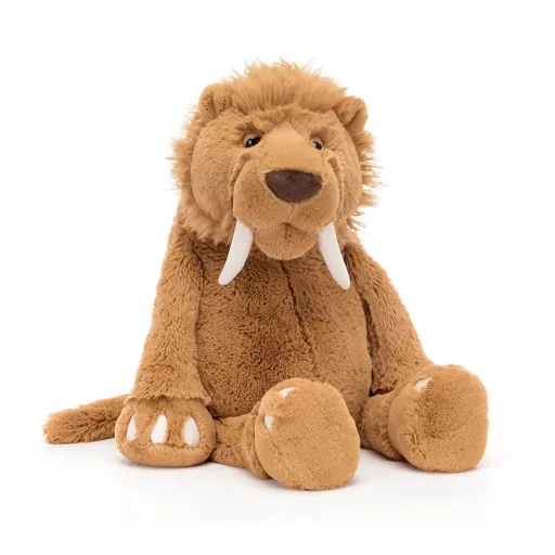 Jellycat Plüschtier Stellan Säbelzahntiger, nostalgisches Design, extra weich, 30 cm