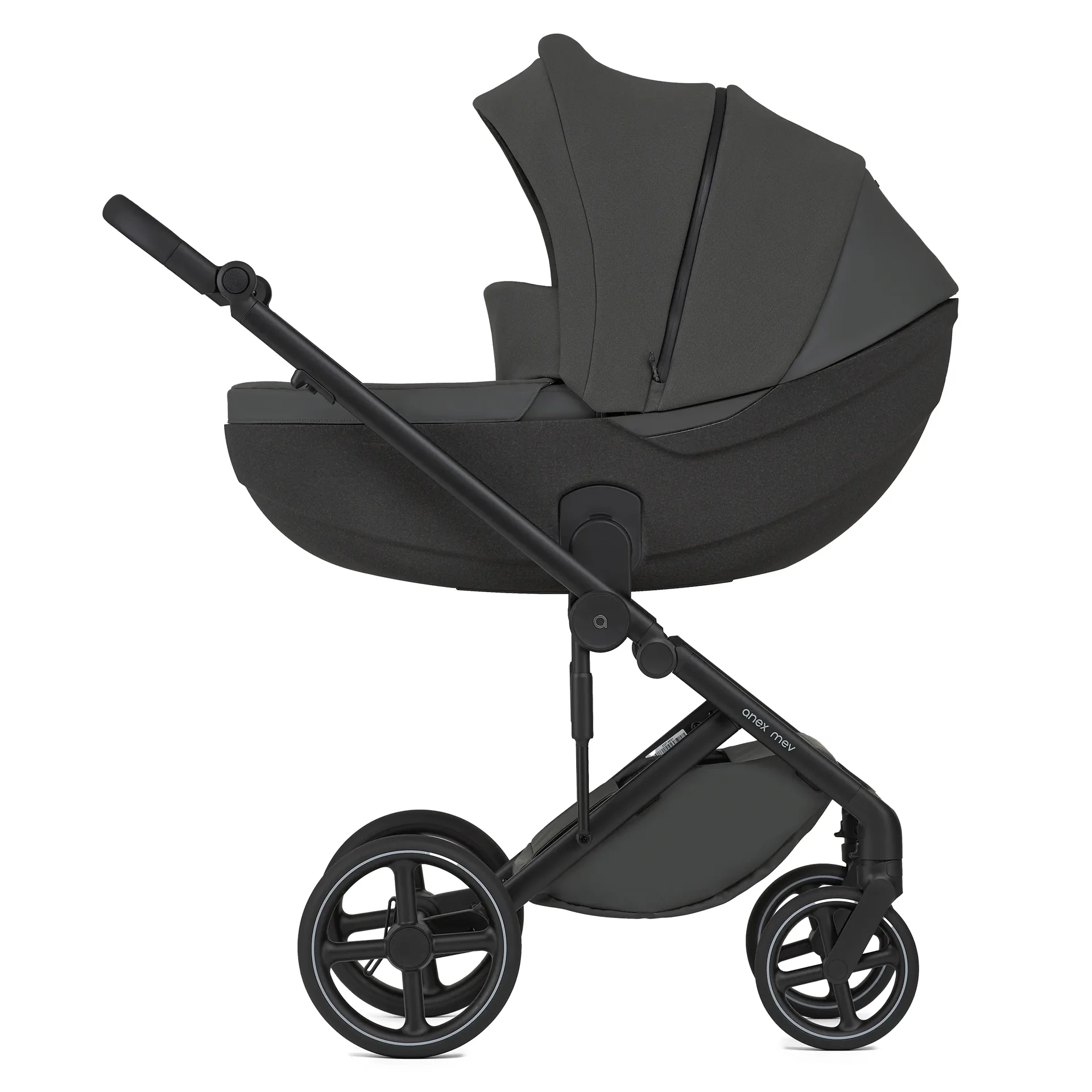 Anex Kombi-Kinderwagen 3 in 1, leichter Aluminiumrahmen, wendbare Sitzeinheit, Geländereifen, Federung