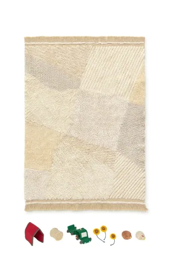 Spielteppich Bauernhof-Felder, Kinderteppich waschbar, OEKO-TEX, schadstofffrei, 160x120cm
