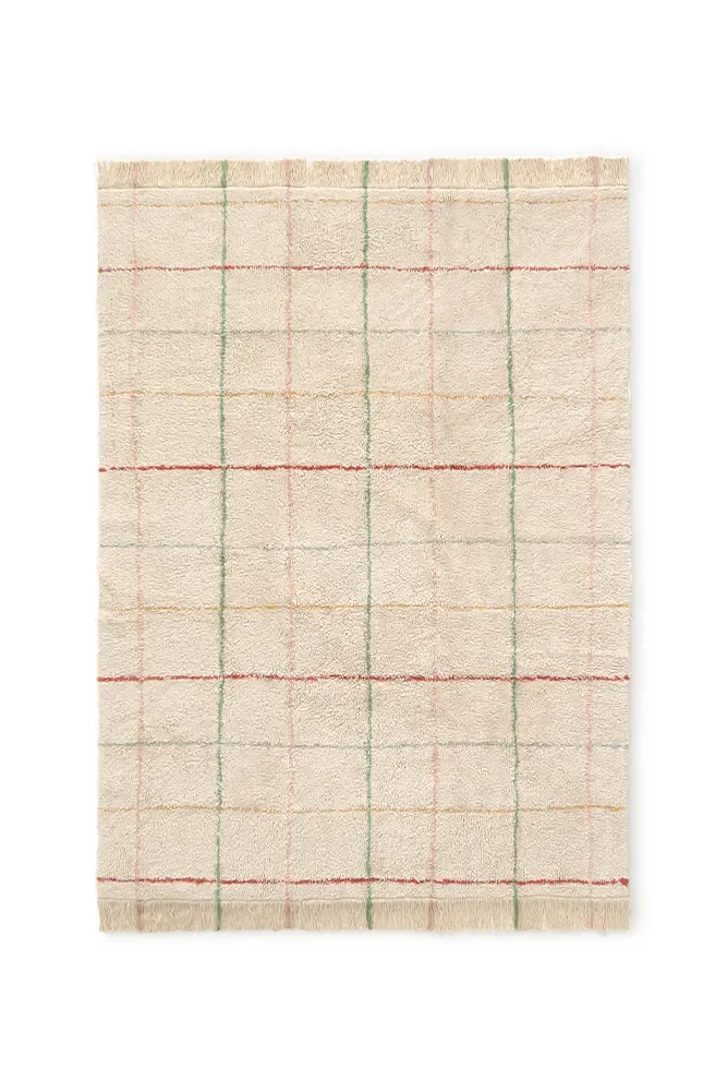 Waschbarer Teppich, Baumwollteppich, moderner Teppich mit Streifen, maschinenwaschbar, 160x120cm