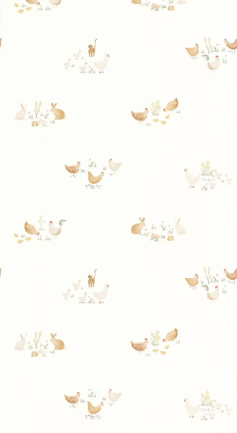 Casadeco Wandverkleidung, Fototapete, Wandtapete - Companions of the farm, Farbe: Terracotta