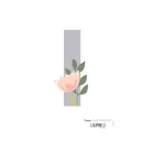 Lilipinso Sticker Buchstabe mit Blüten grau rosa pastell I