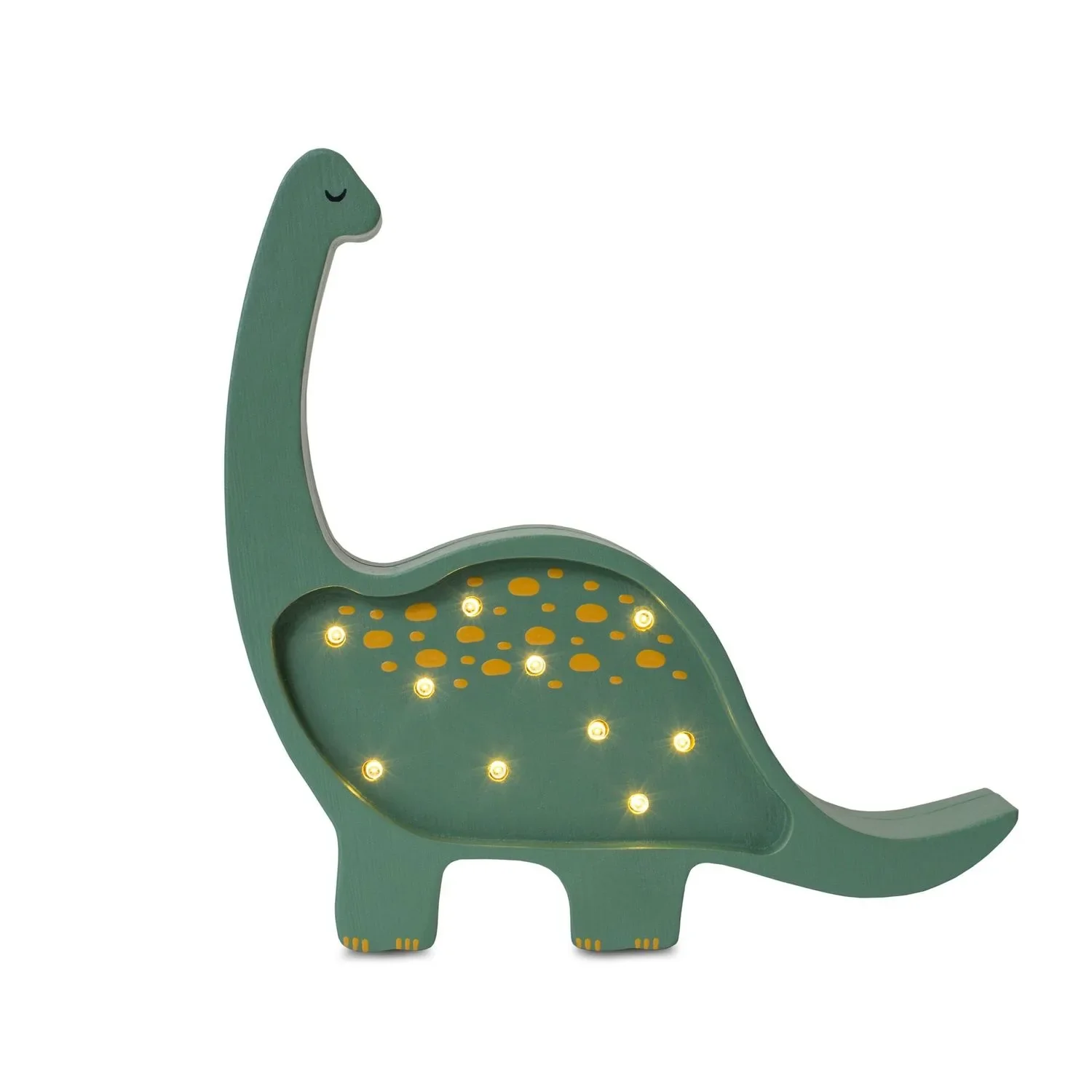 Little Lights Nachtlicht Kinder, Nachtlampe Mini-Dinosaurier - 100% Kiefernholz natur, Farbe: Militärgrün