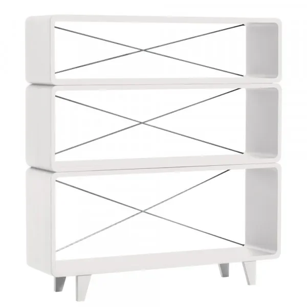 Laurette Bücherregal Millefeuille, Farbe: weiss