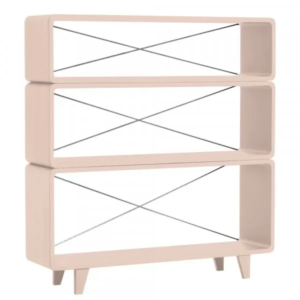 Laurette Bücherregal Millefeuille, Farbe: Rose poudre