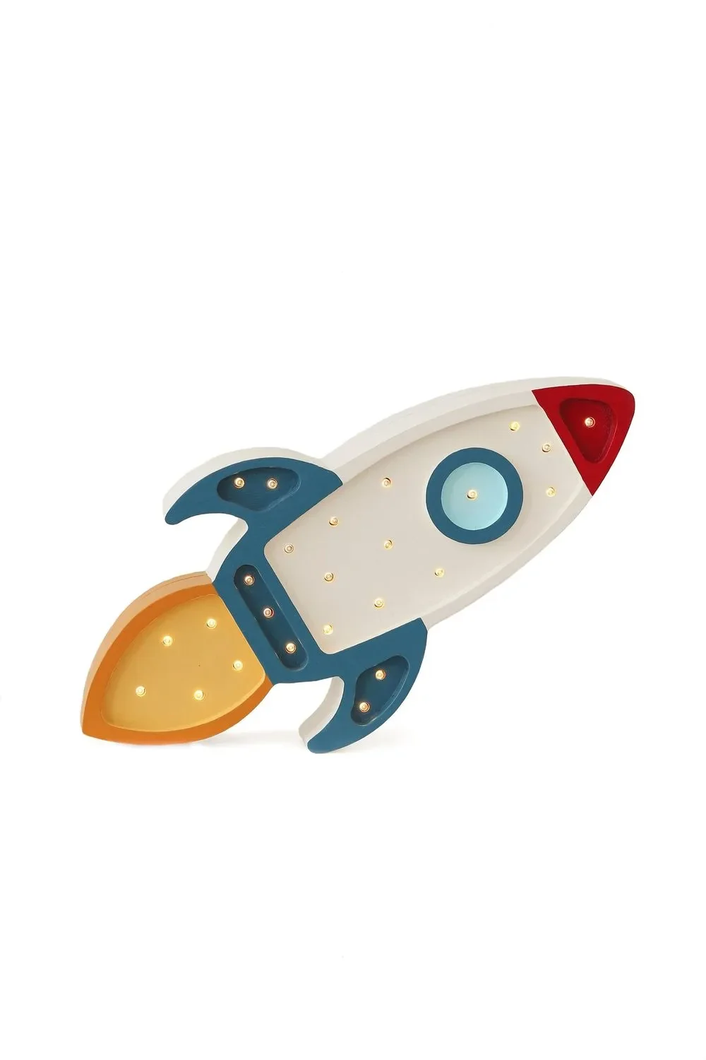 Little Lights Nachtlicht Kinder, Nachtlampe Raketenschiff - 100% Kiefernholz natur, Farbe: Galaktisch weiß