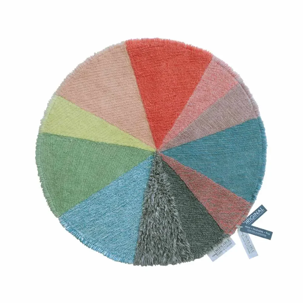 Lorena Canals waschbarer Wollteppich "Rug Pie Chart" Donna Wilson rund