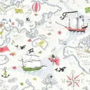 Little Sanderson Abracazoo Motivstoff Weltkarte creme
