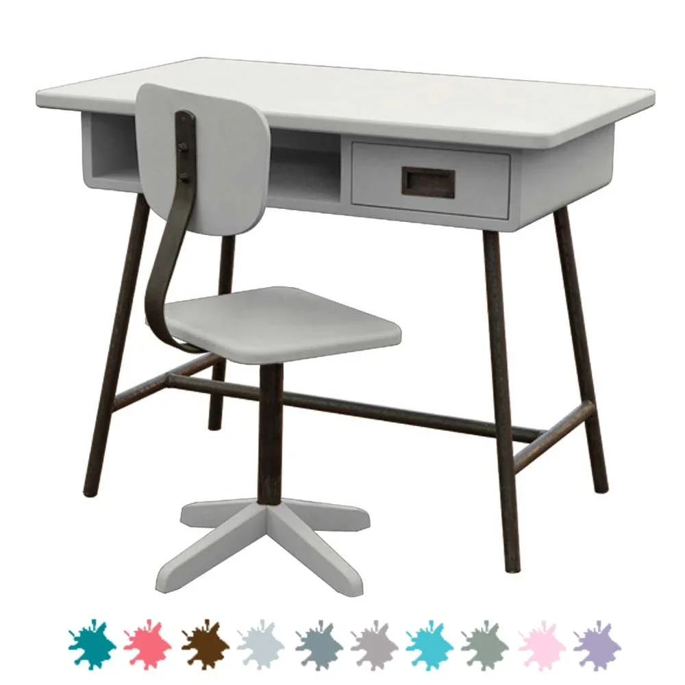Laurette Kinderschreibtisch La Classe mit Stuhl, Farbe: taupe