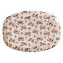 RICE Teller - Pink Cars Print, Melamin, rechteckig