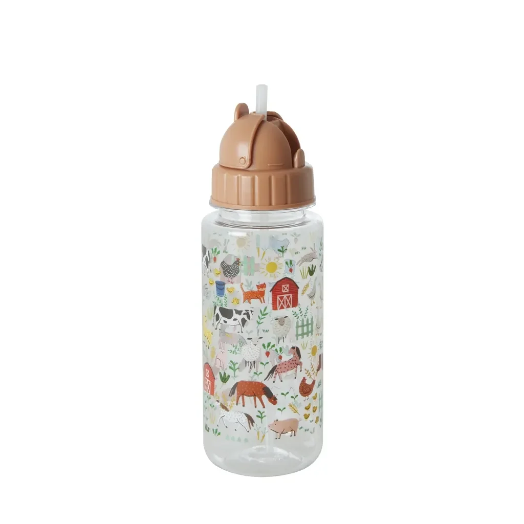 RICE Trinkflasche Kinder - Farm Print, 450 ml, kunststoff