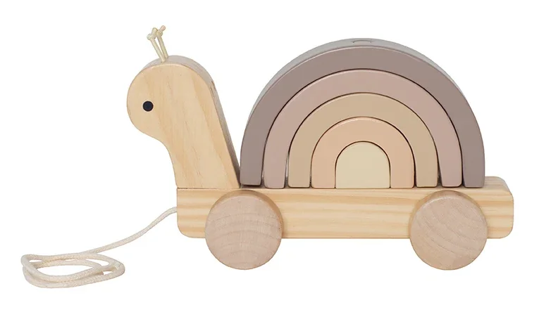 Jabadabado Kinderspielzeug, Nachziehtier, Stapelspielzeug Schnecke