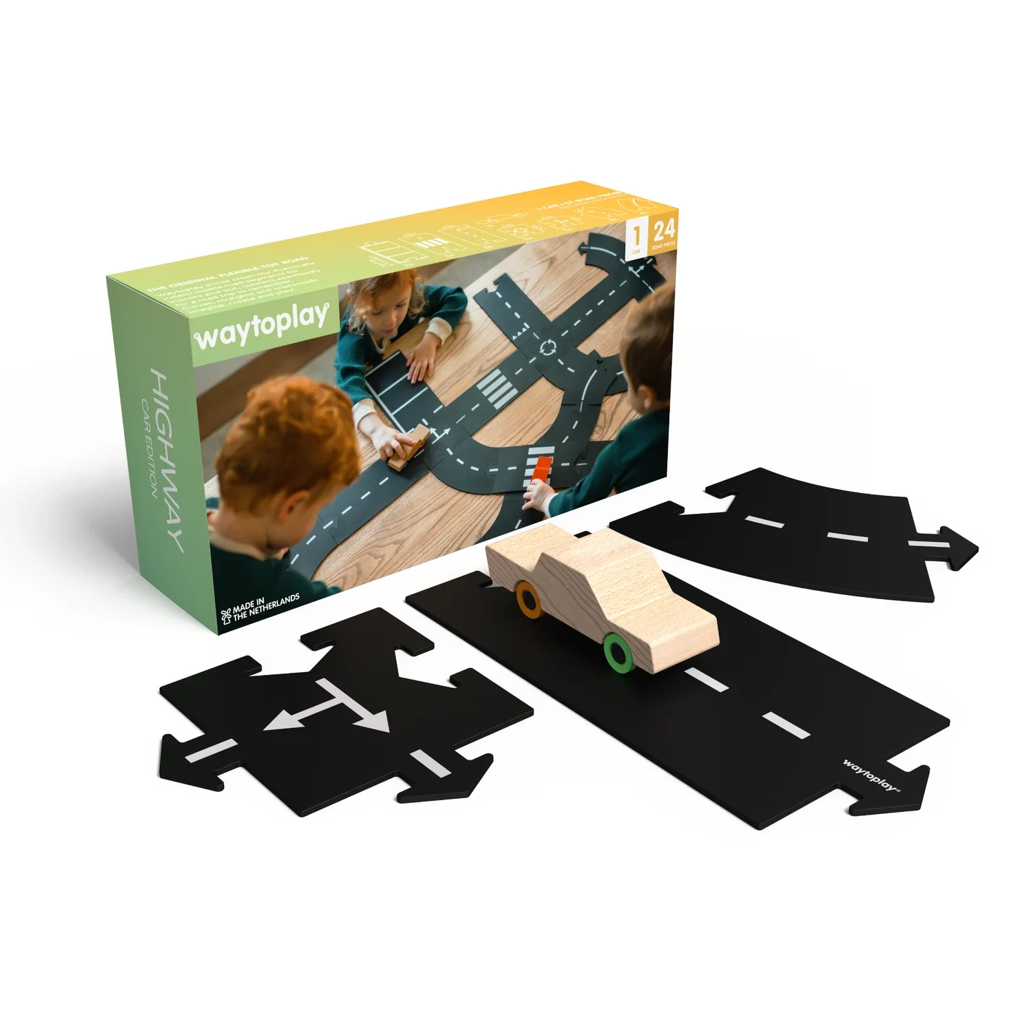 Waytoplay Spielzeug Rennstrecke + 1 Auto, Geschenkset