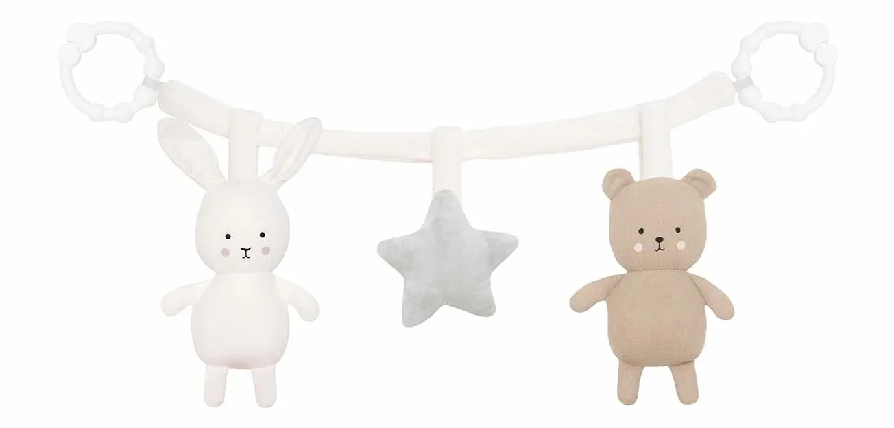 Jabadabado Kinderwagenkette, Kinderwagen Spielzeug - Teddy & Bunny