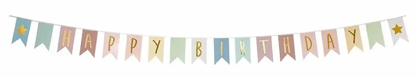 Jabadabado Wimpelkette, Wimpelgirlande - Happy Birthday