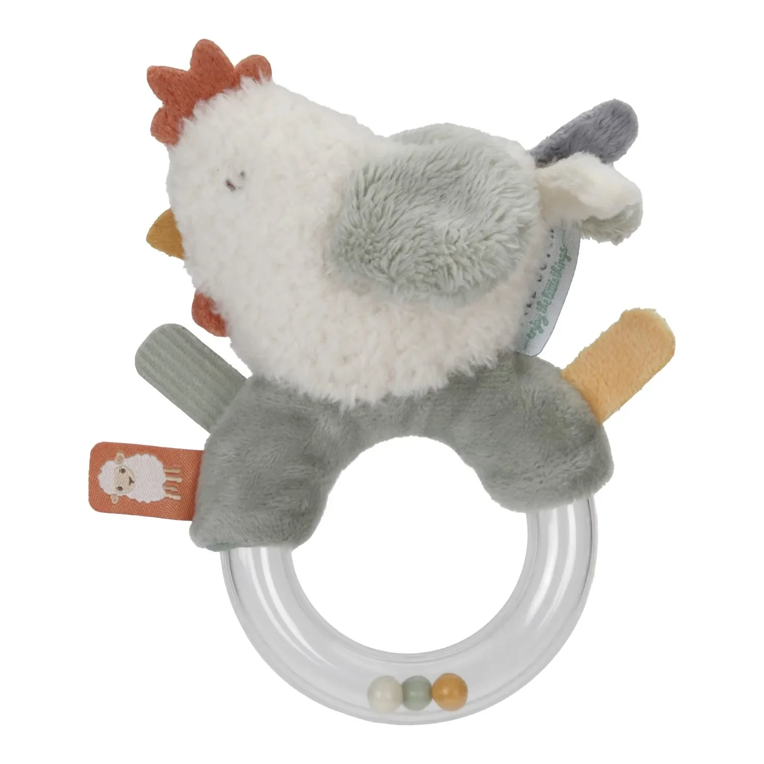 Little Dutch Beißring, Ringrassel, Baby Rassel - Huhn, Little Farm, ab 0 Monaten