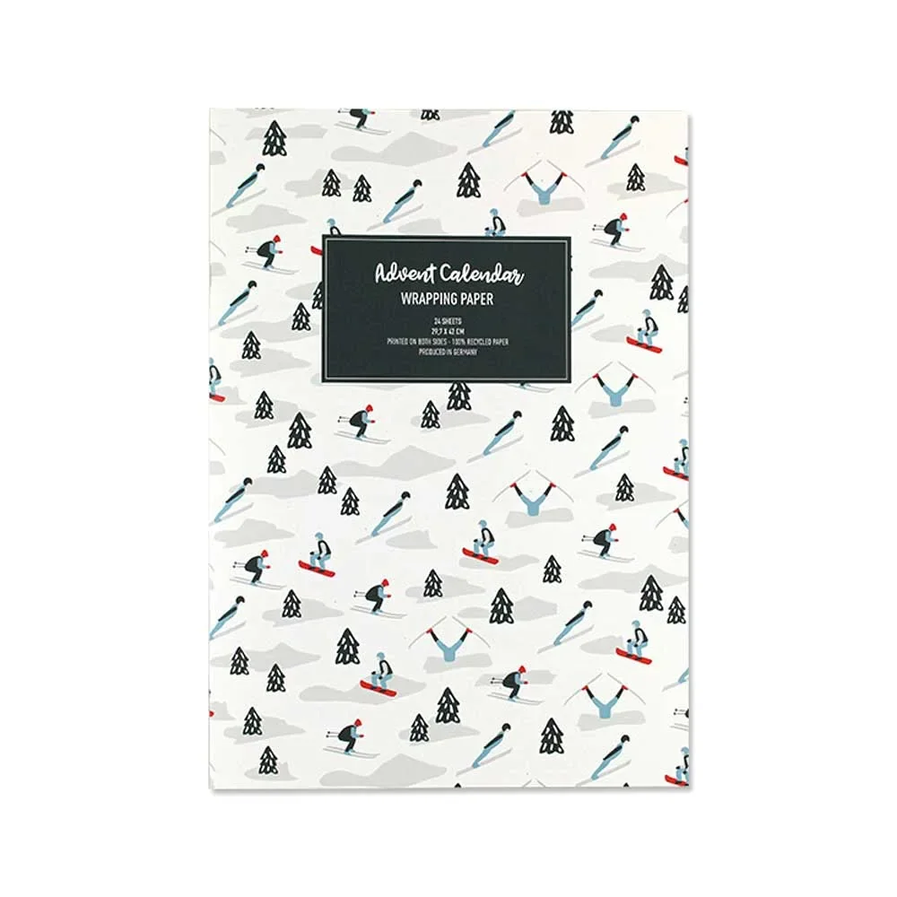 Ava & Yves Geschenkpapier Adventskalender Ski