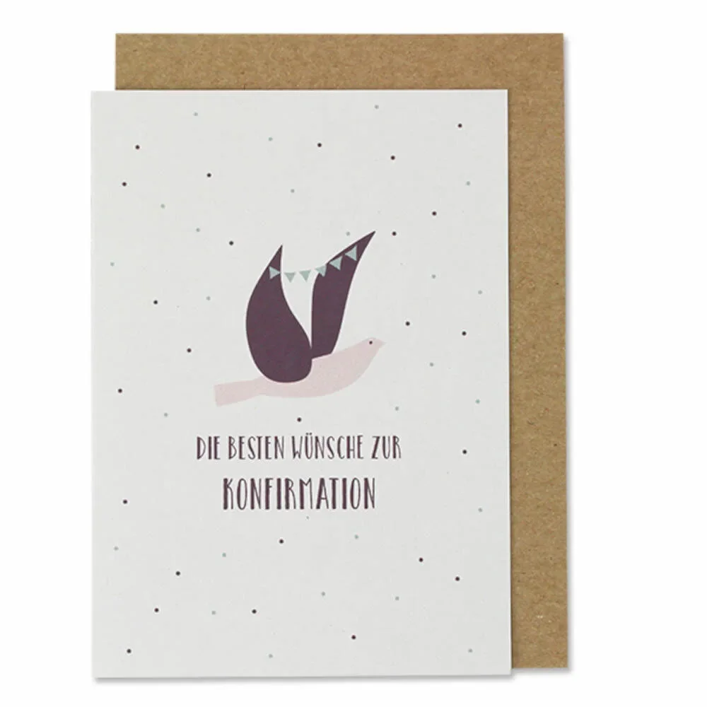 Ava & Yves Klappkarte Konfirmation Taube