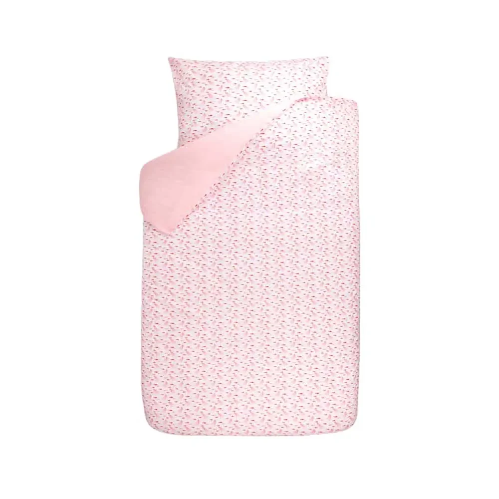 Bink Kinderbettwäsche  Octo Tintenfisch & Fische rosa rot 100 x 135