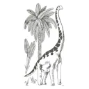 Lilipinso Wandsticker XL Brontosaurus mit Palmen grau